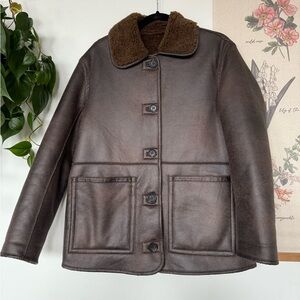 NWOT Zara Double Faced Reversible Faux Leather Coat